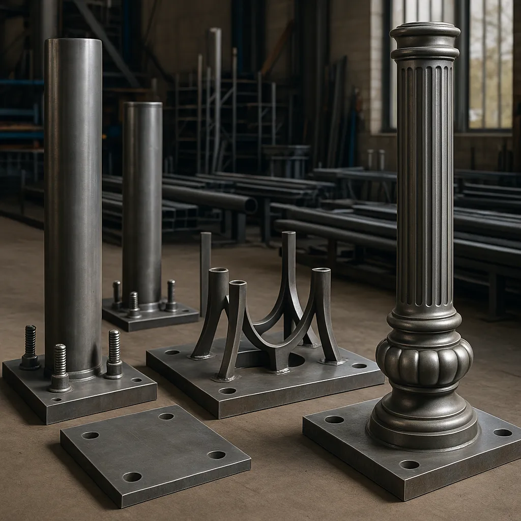 Colonnes et socles métalliques décoratifs et structurels par les Ateliers Brucker