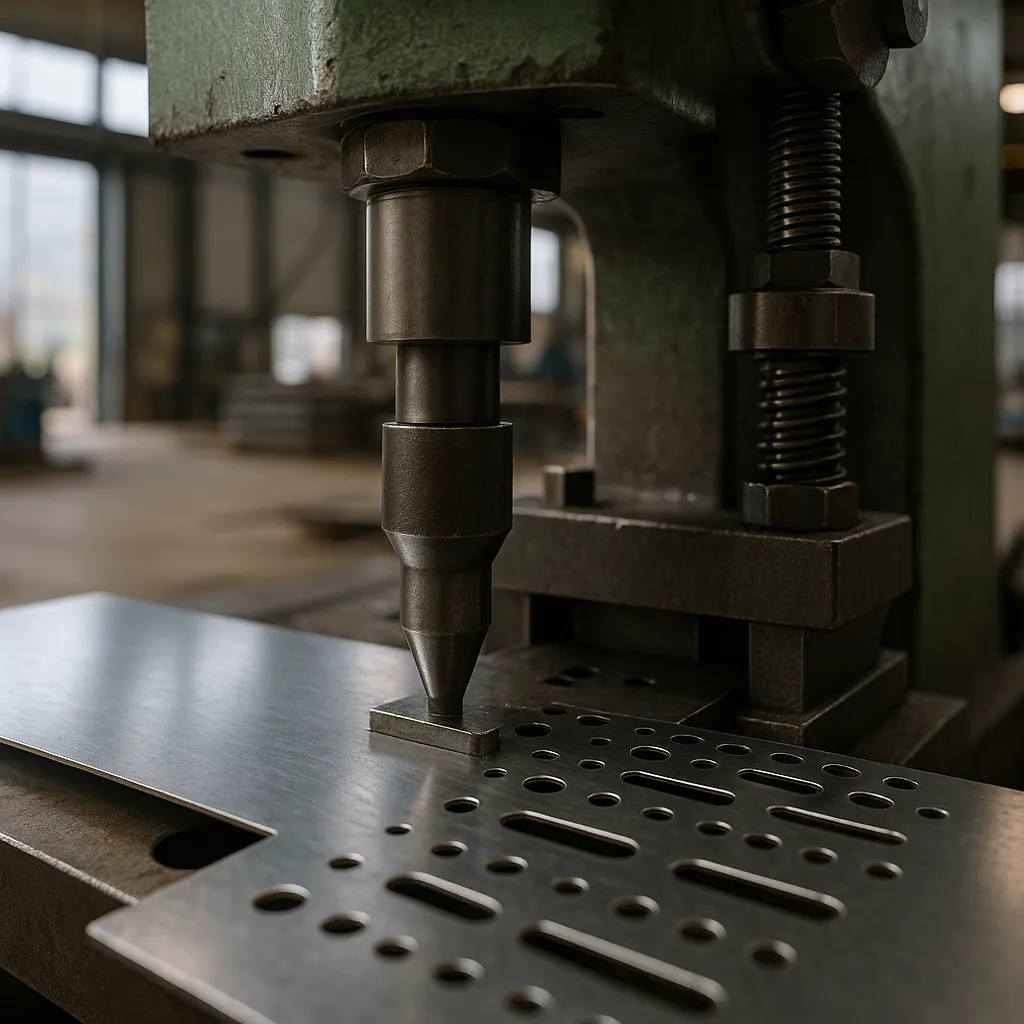 Perforation de tôles métalliques par poinçonnage aux Ateliers Brucker
